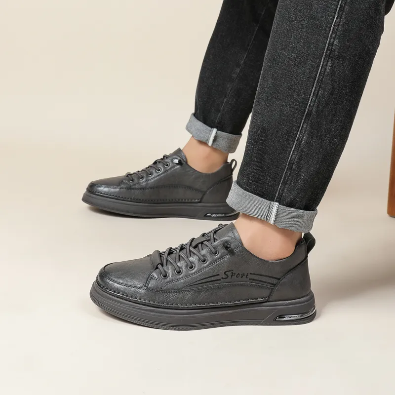 PLO CART Men's Casual Shoes Men Mid Top Black/Ecru/Gray-6