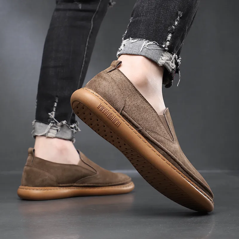 PLO CART Men's Casual Shoes Men Low Top Brown/Gray-4