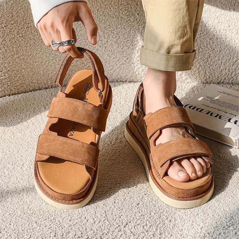 PLO CART Beach Sandals Unisex Brown/Khaki/Black-4