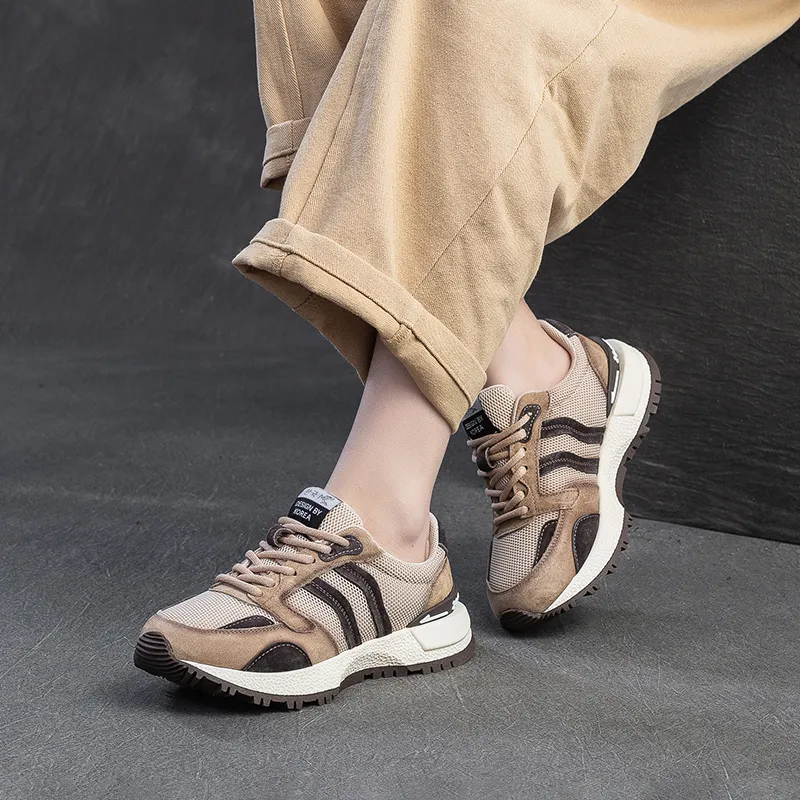 PLO CART Breathable Lightweight Height Increasing Low Top Chunky Sneakers Women's-11