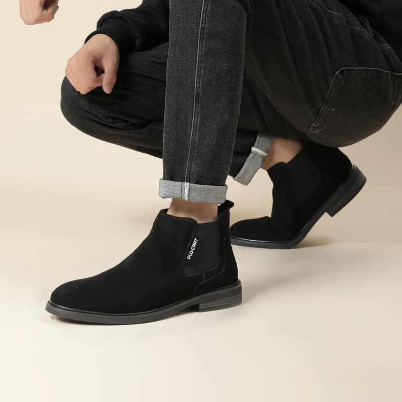 PLO CART Short Chelsea Boots Men's Black-6