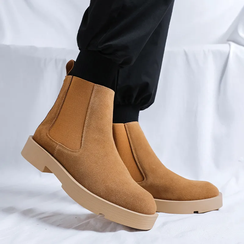 PLO CART Short Chelsea Boots Men's Yellow-7
