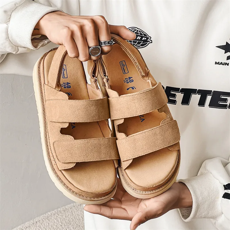 PLO CART Beach Sandals Unisex Brown/Khaki/Black-7