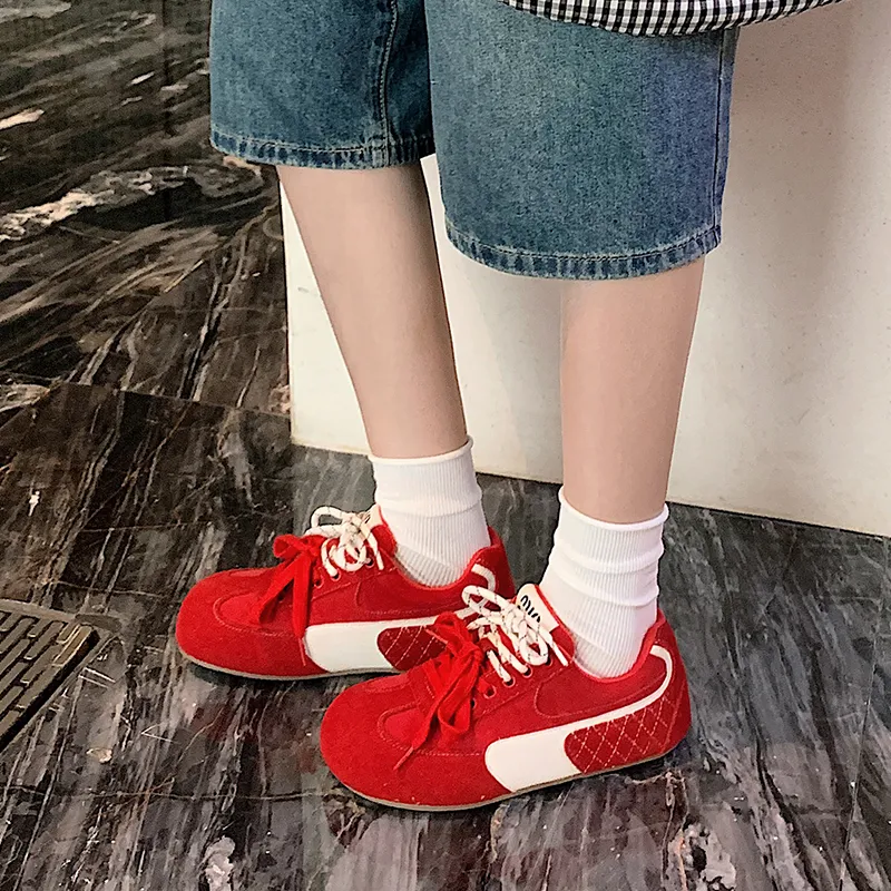 PLO CART Low Top Casual Shoes Women's Red-2