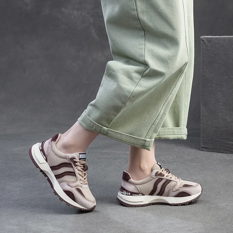 PLO CART Breathable Lightweight Height Increasing Low Top Chunky Sneakers Women's-6