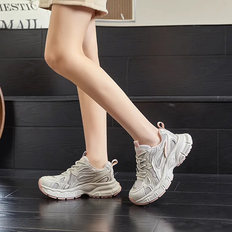 PLO CART Abrasion Resistant Low Top Chunky Sneakers Women's-5