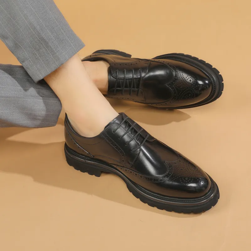 PLO CART Dress Shoes Men Low Top Black/Brown-6