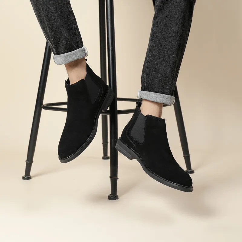 PLO CART Short Chelsea Boots Men's Black-7