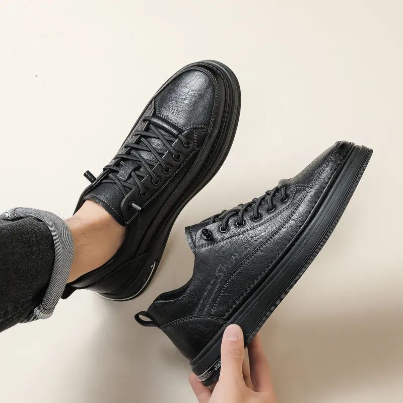 PLO CART Men's Casual Shoes Men Mid Top Black/Ecru/Gray-20