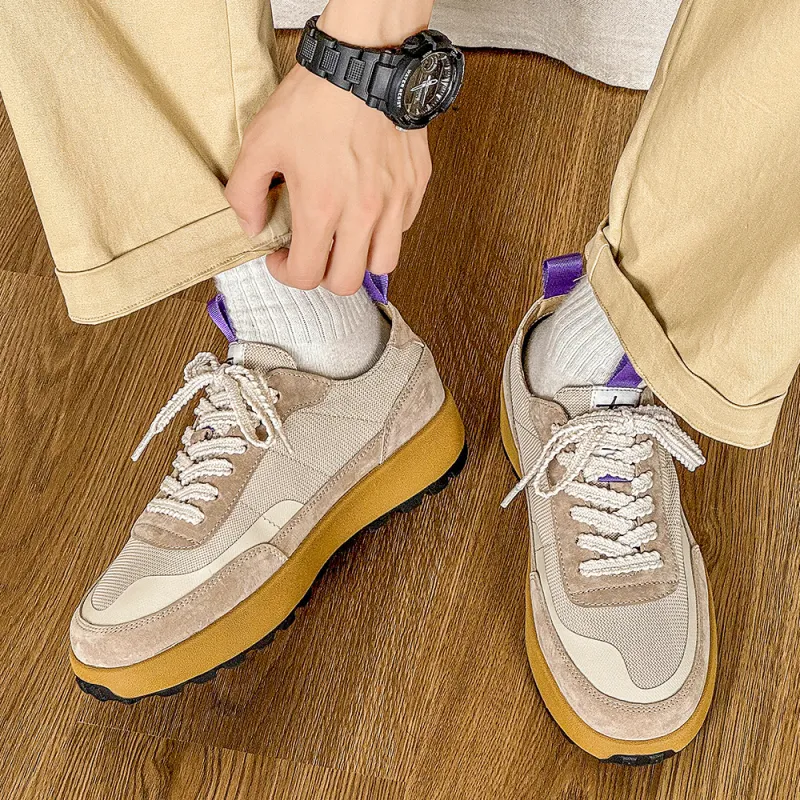 PLO CART Casual Shoes Men Low Top White Gray/Khaki-5
