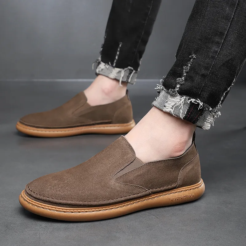 PLO CART Men's Casual Shoes Men Low Top Brown/Gray-3