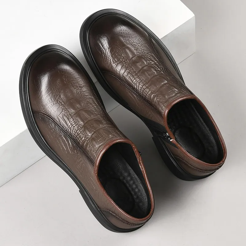 PLO CART Men's Casual Shoes Men Low Top Black/Brown-5