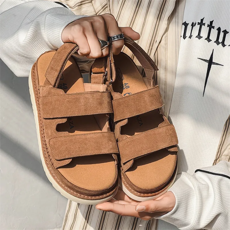 PLO CART Beach Sandals Unisex Brown/Khaki/Black-1