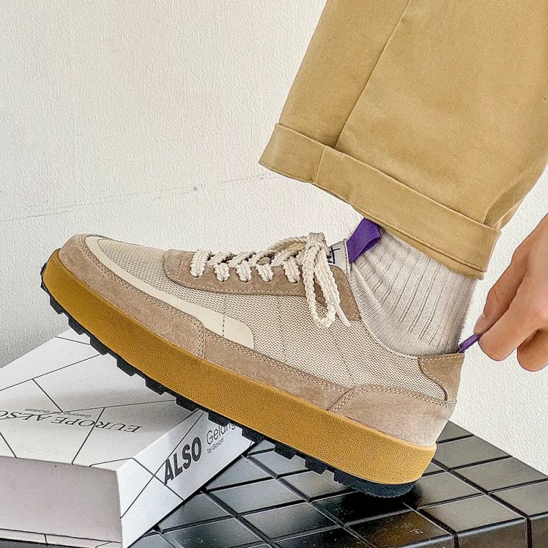 PLO CART Casual Shoes Men Low Top White Gray/Khaki-7
