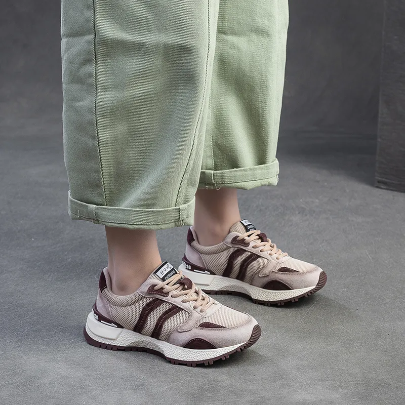 PLO CART Breathable Lightweight Height Increasing Low Top Chunky Sneakers Women's-4