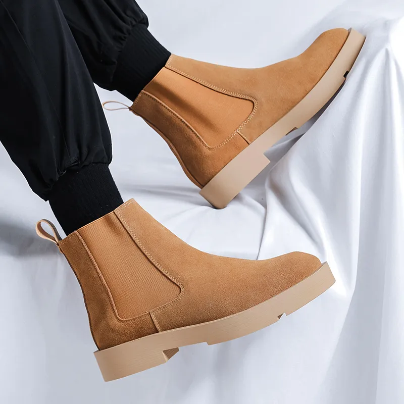 PLO CART Short Chelsea Boots Men's Yellow-9