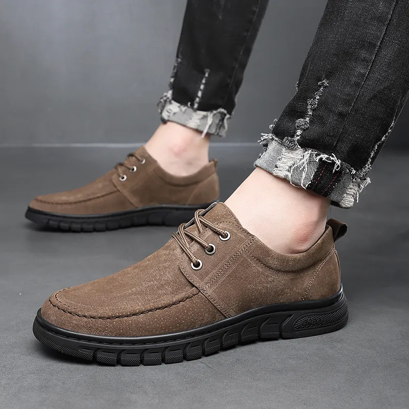 PLO CART Men's Casual Shoes Men Low Top Gray/Brown-12