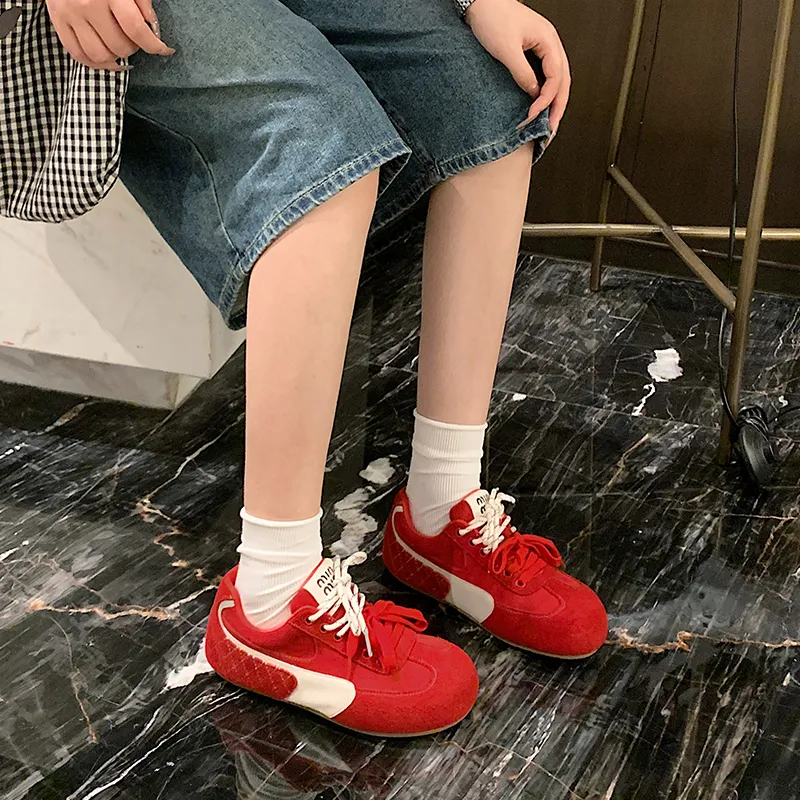PLO CART Low Top Casual Shoes Women's Red-3
