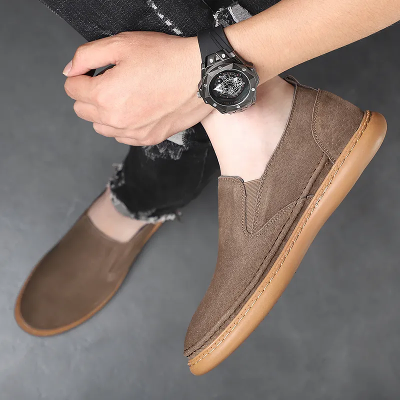 PLO CART Men's Casual Shoes Men Low Top Brown/Gray-5