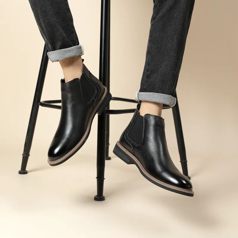 PLO CART Short Chelsea Boots Men's Black-8