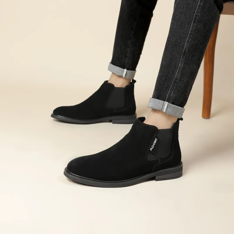 PLO CART Short Chelsea Boots Men's Black-8