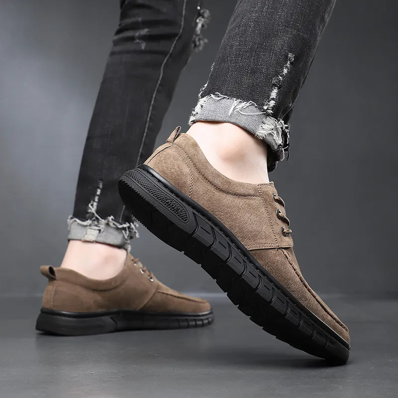 PLO CART Men's Casual Shoes Men Low Top Gray/Brown-13