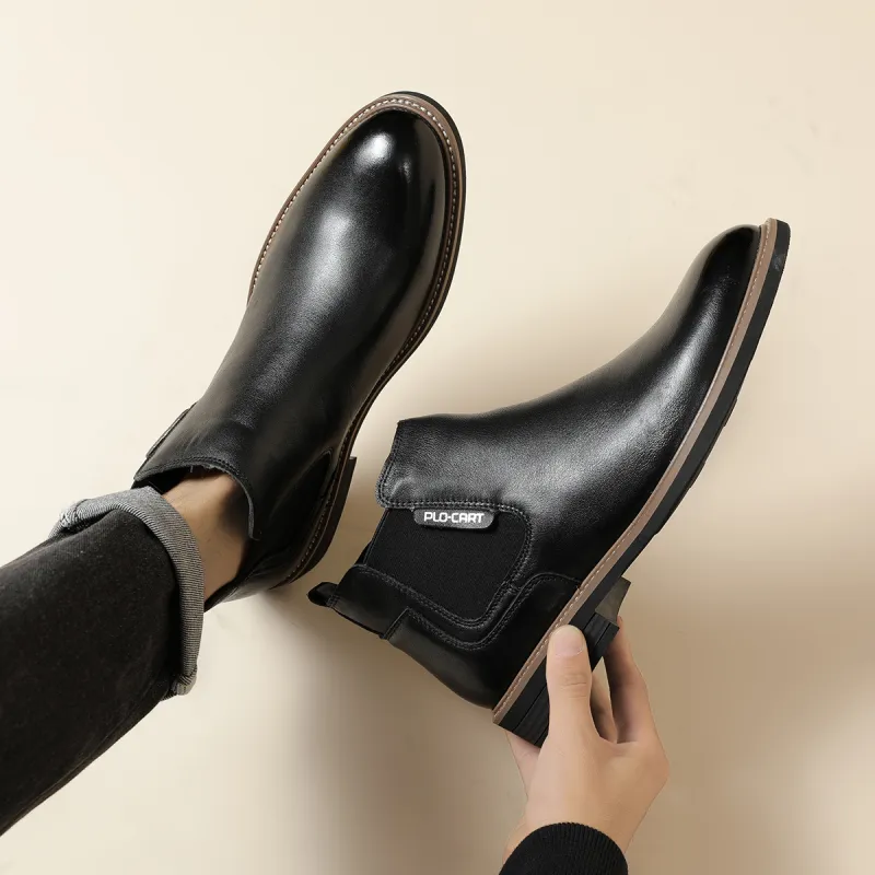 PLO CART Short Chelsea Boots Men's Black-11