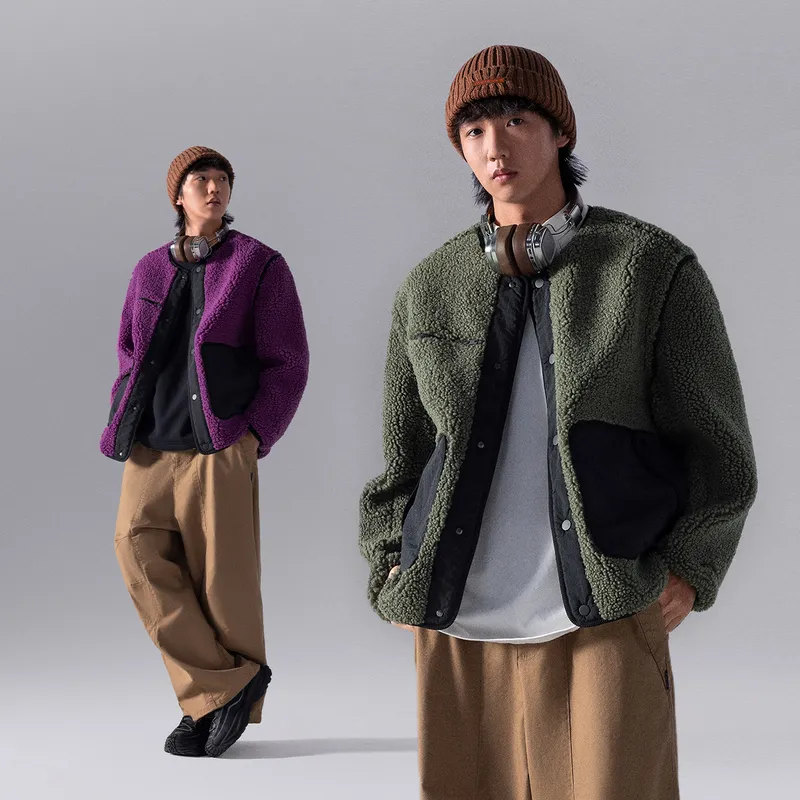 LiNing Crew Neck Single Breasted Thermal Long Sleeved Knitwear Men's Snail Smoky Green-4