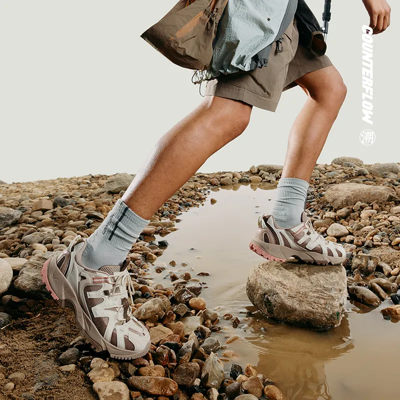 LiNing CF Wilderness Travel Cushioning, Wear Resistant Low Top Casual Shoes Men's Gray Brown Tan-7