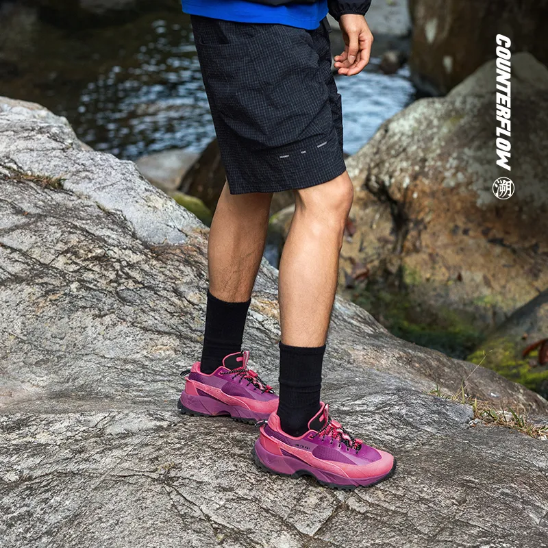 LiNing CF Tracing, Xingye Pro Wear resistant And Waterproof Low Top Casual Shoes Men's Pink Purple-8