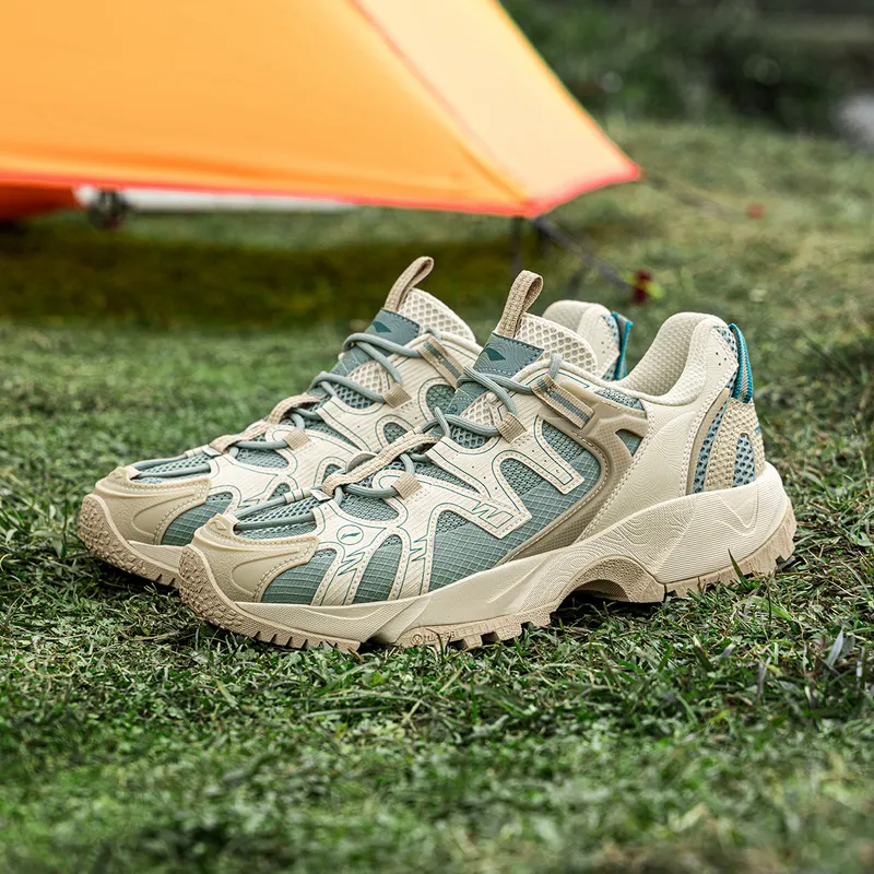 LiNing CF Tracing, Xingye Cushioning, Wear Resistant Low Top Hiking Shoes Unisex Green White-7