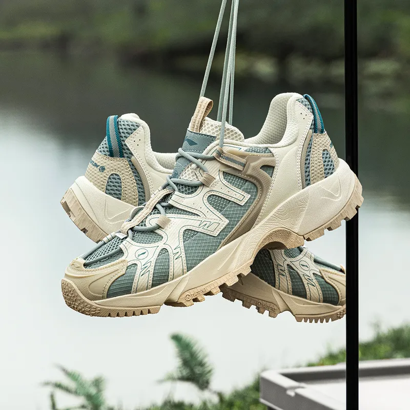 LiNing CF Tracing, Xingye Cushioning, Wear Resistant Low Top Hiking Shoes Unisex Green White-6