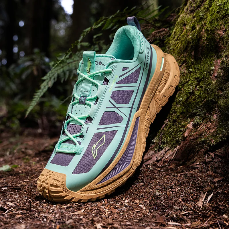LiNing CF Su Xingchuan Low-Top Outdoor Trekking Shoes Unisex Green Purple-6