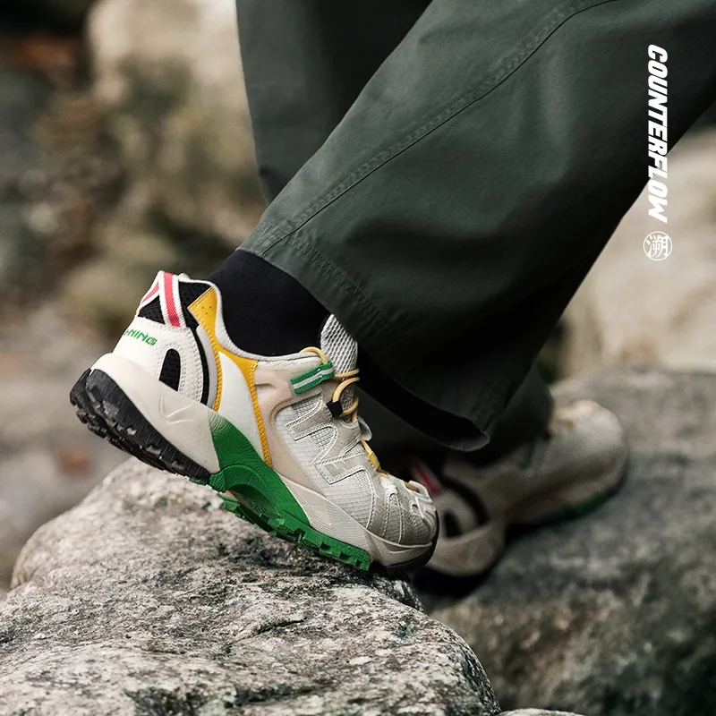 LiNing CF Tracing Collection, Xingye Cushioning, Wear Resistant Low Top Casual Shoes Men's White Gray Black-7