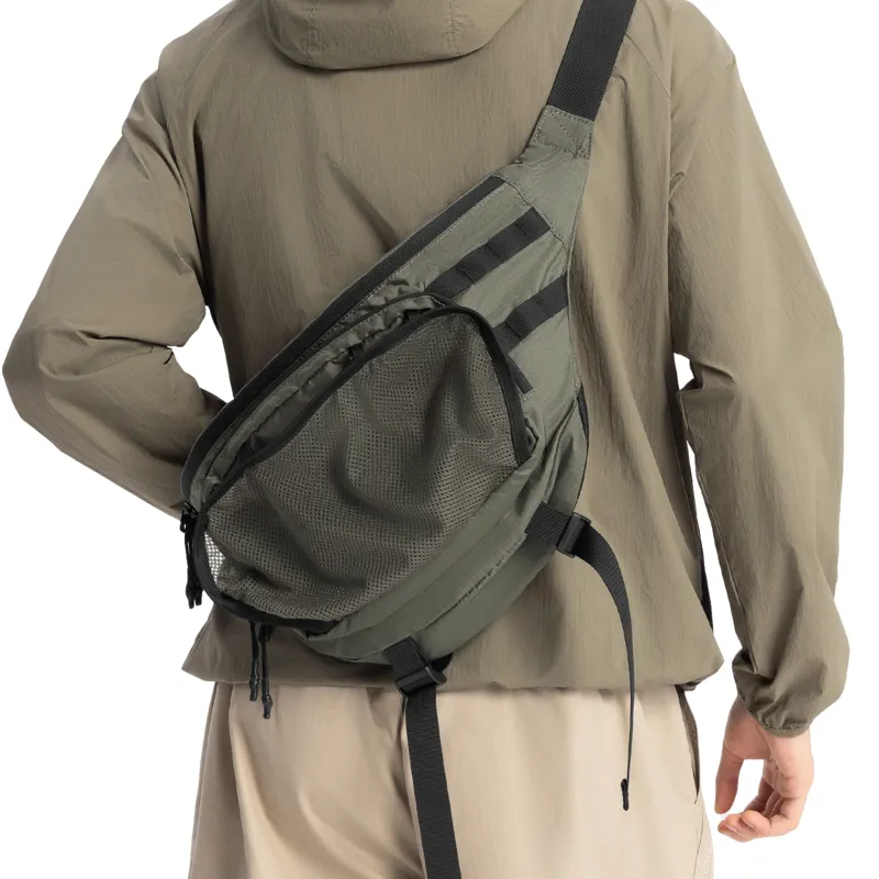 LiNing CF Tracing Polyester One Shoulder Crossbody Bag, Sling Bag, Fanny Pack Unisex Tea Green-5