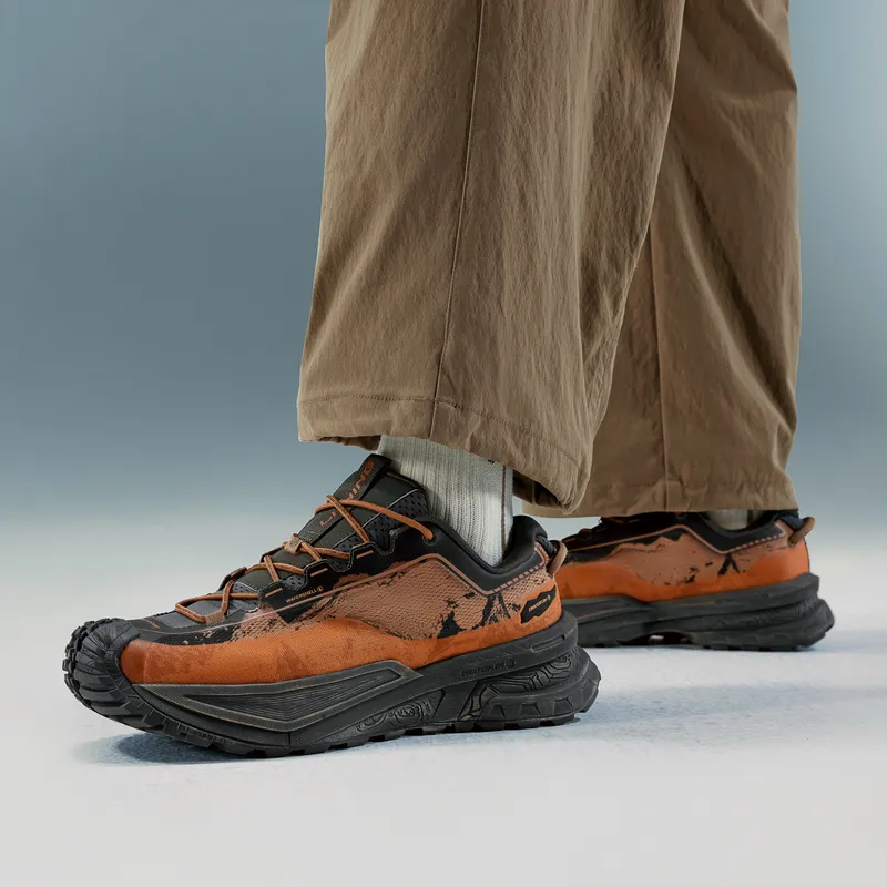 LiNing CF Su Xingchuan Anti-Slip And Wear-Resistant Support Grip Low-Top Trekking Shoes Unisex Brown Orange-6