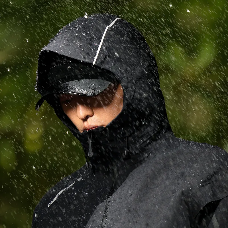 LiNing Windproof And Waterproof Outdoor Hiking Windbreaker Jacket Unisex Black-4