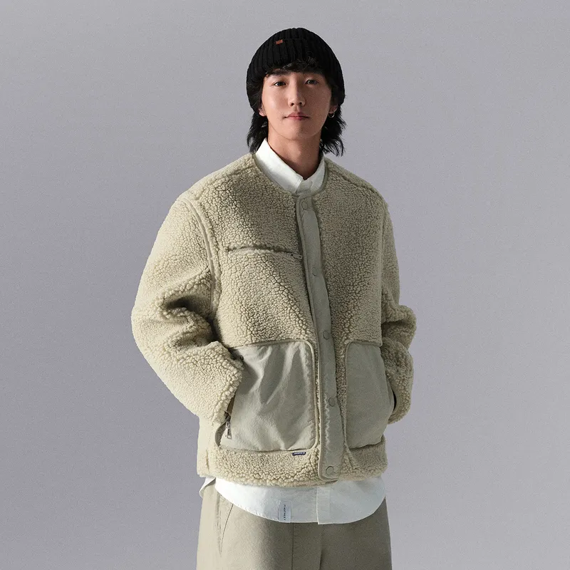 LiNing Crew Neck Single Breasted Thermal Long Sleeved Knitwear Men's Limewash Gray-5