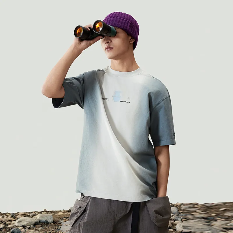 LiNing CF Tracing Drop Shoulder Sleeve T Shirt Unisex Bleached-2