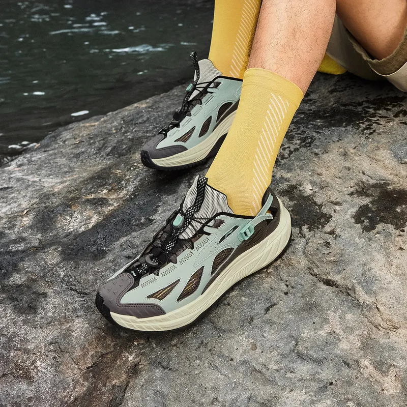 LiNing Yijie Lite Version 2.0 Breathable And Wear resistant River Trekking Shoes Men's Gray Green-5