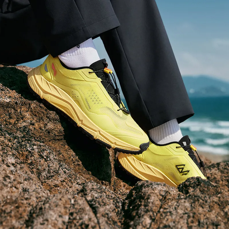 LiNing Yijie Lite V3 Cushioning Slip Resistant Low Top Hiking Shoes Men's Yellow Black-5