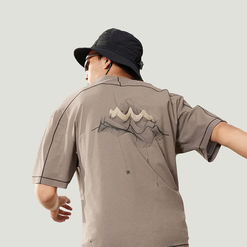 LiNing T Shirt Unisex Stone Lotus Brown-4