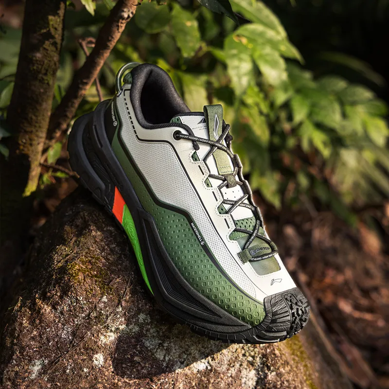 LiNing CF Su Xingchuan Cushioned Slip-Resistant Abrasion-Resistant Low-Top Trekking Shoes Unisex Gray Green-7