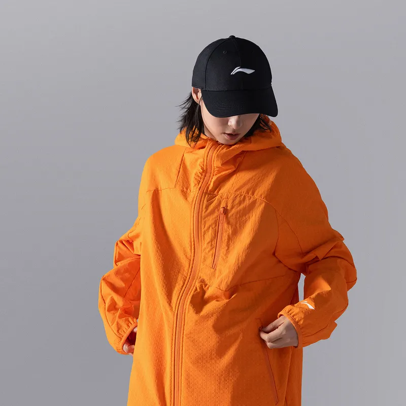 LiNing CF Tracing Waterproof And Windproof To Keep Warm Windbreaker Jacket Unisex Evening Orange-2