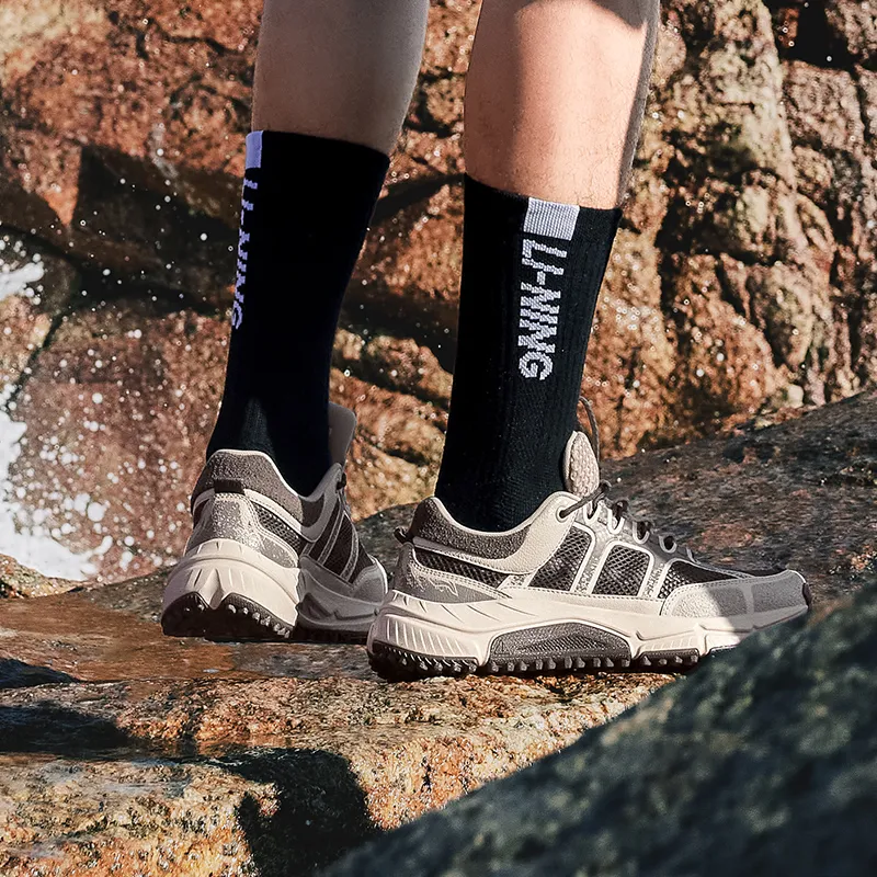 LiNing Yijie LITE Yijie Lite RT Outdoor Cushioning, Wear Resistant Low Top Hiking Shoes Women's Gray-8