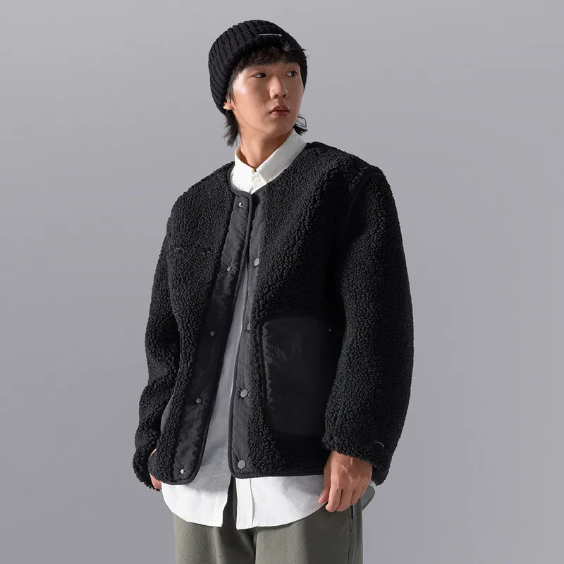 LiNing Crew Neck Single Breasted Thermal Long Sleeved Knitwear Men's Black-2
