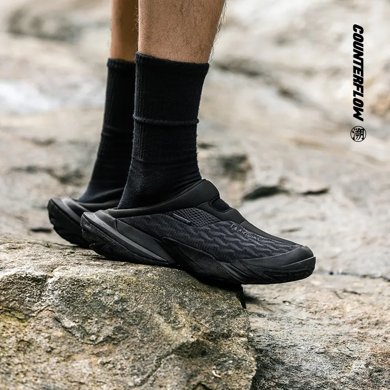 LiNing CF Tracing Collection Hiking Slipper Cushioning Wear Resistant Low Top Casual Shoes Unisex Black-7