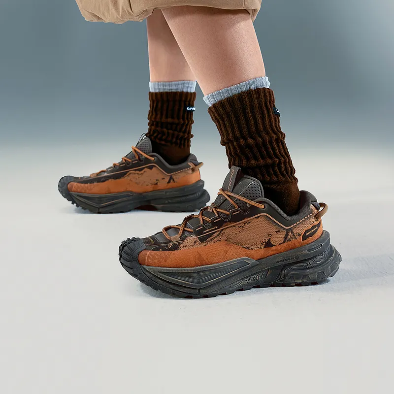 LiNing CF Su Xingchuan Anti-Slip And Wear-Resistant Support Grip Low-Top Trekking Shoes Unisex Brown Orange-5