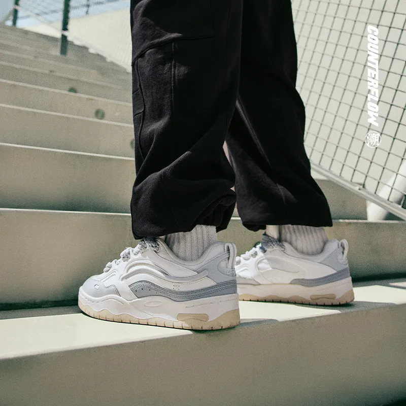 LiNing CF Reputation Abrasion-Resistant Cushioning Low-Top Casual Shoes Men's Mist White-8