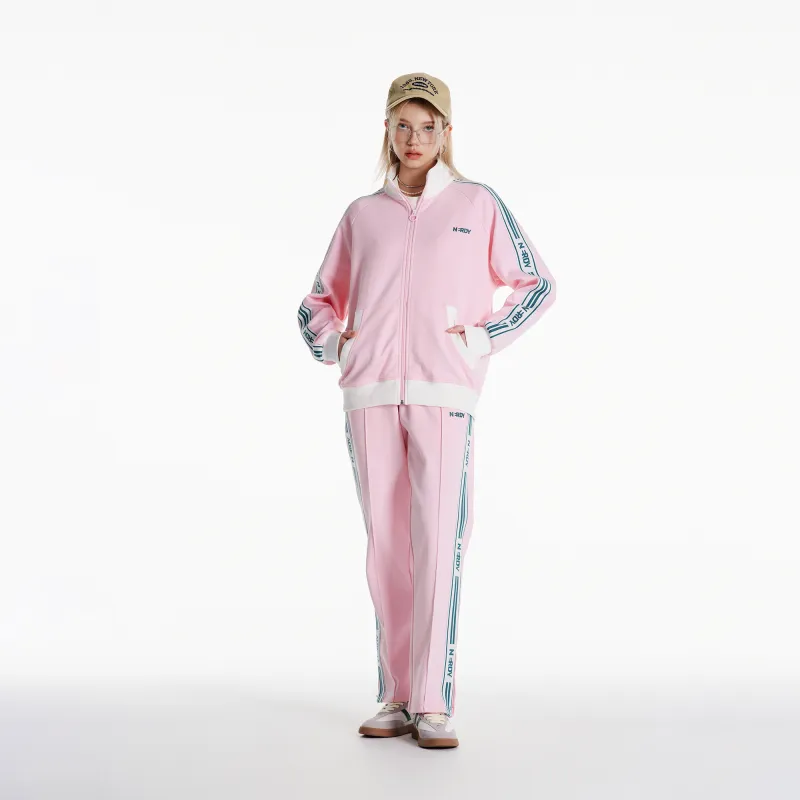 NERDY Knitted Sweatpants Unisex Light Pink-5